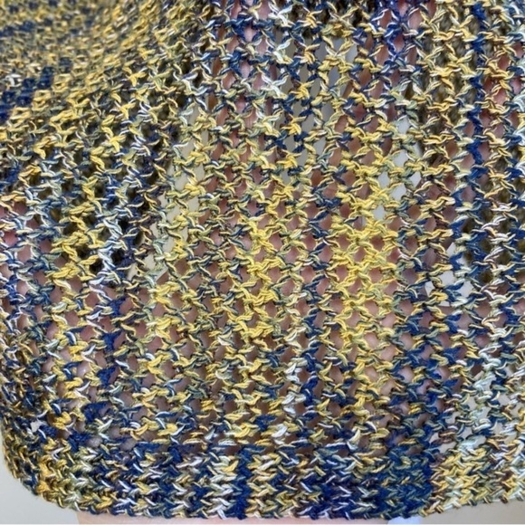 New Directions Boho Open Knit Crochet Waterfall Vest Duster Piratecore Indie L - Picture 16 of 16